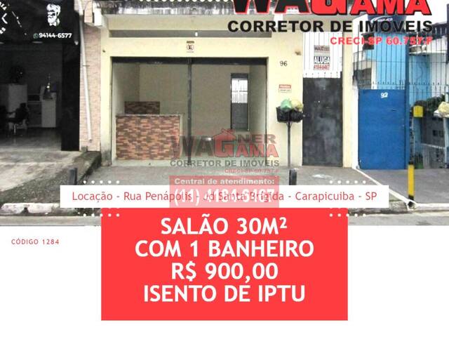 #1284 - Salão Comercial para Locação em Carapicuíba - SP - 1