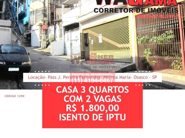 #1290 - Casa para Locação em Osasco - SP - 1