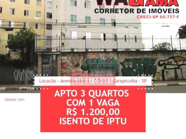 #1291 - Apartamento para Locação em Carapicuíba - SP - 1