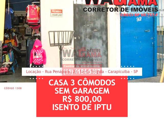 #1308 - Casa para Locação em Carapicuíba - SP - 1